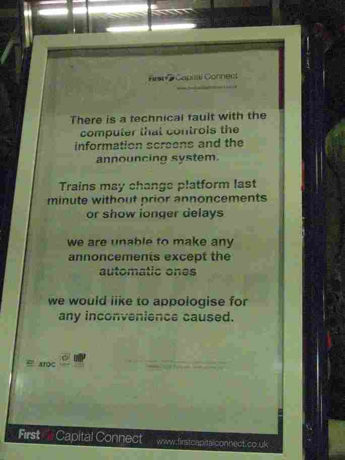 Basically the only train information you can trust is on the front of it.